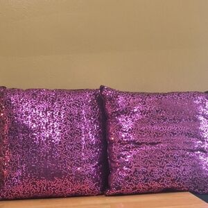 Purple Sequin Throw Pillows